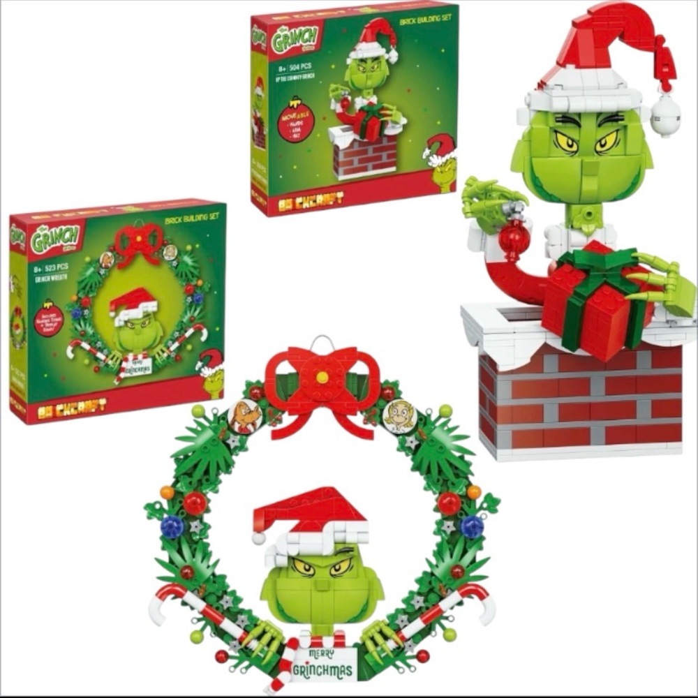 ⚡New⚡2 Brickcraft Grinch Wreath Brick Building Kit
